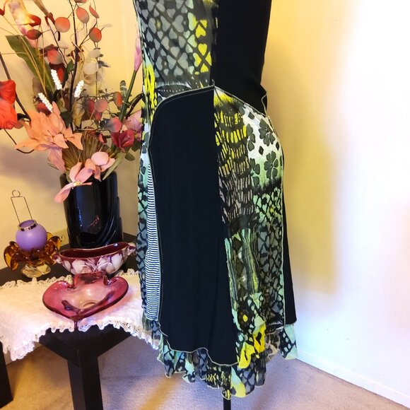 NWOT Laura Well Tailored Black Green Summer Lined Midi Dress Size 8 - Picture 7 of 7